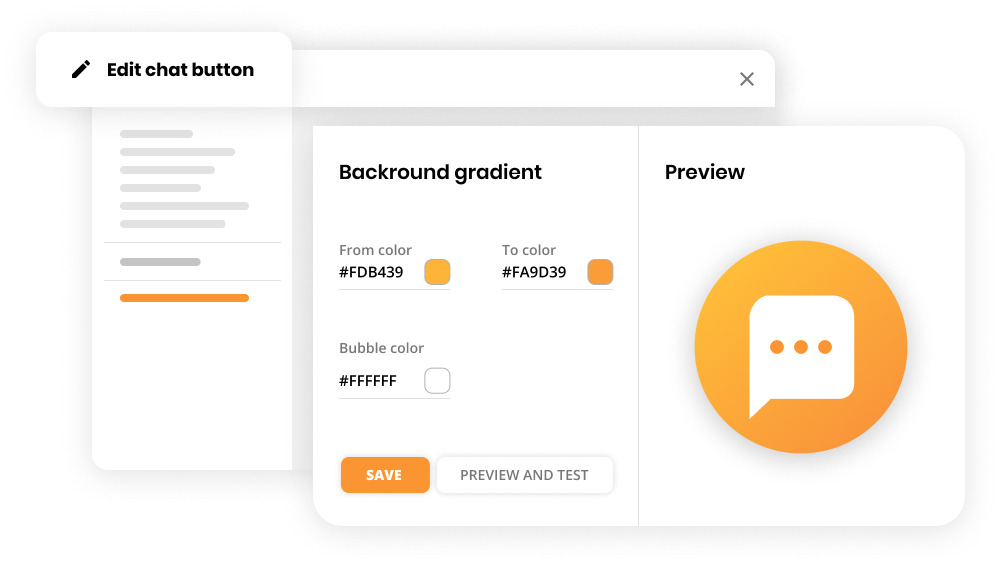 Chatknop bewerken