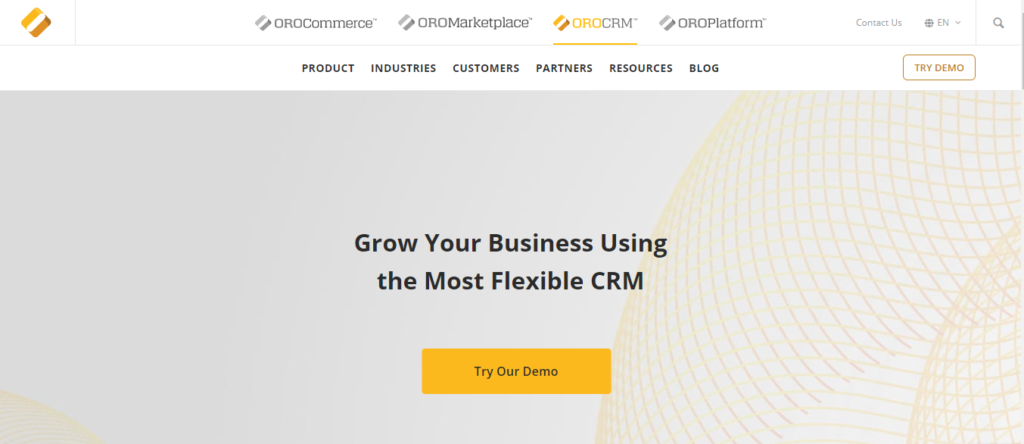 orocrm_startpagina OroCrm CRM software